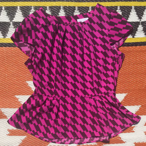 Magenta Houndstooth Peplum